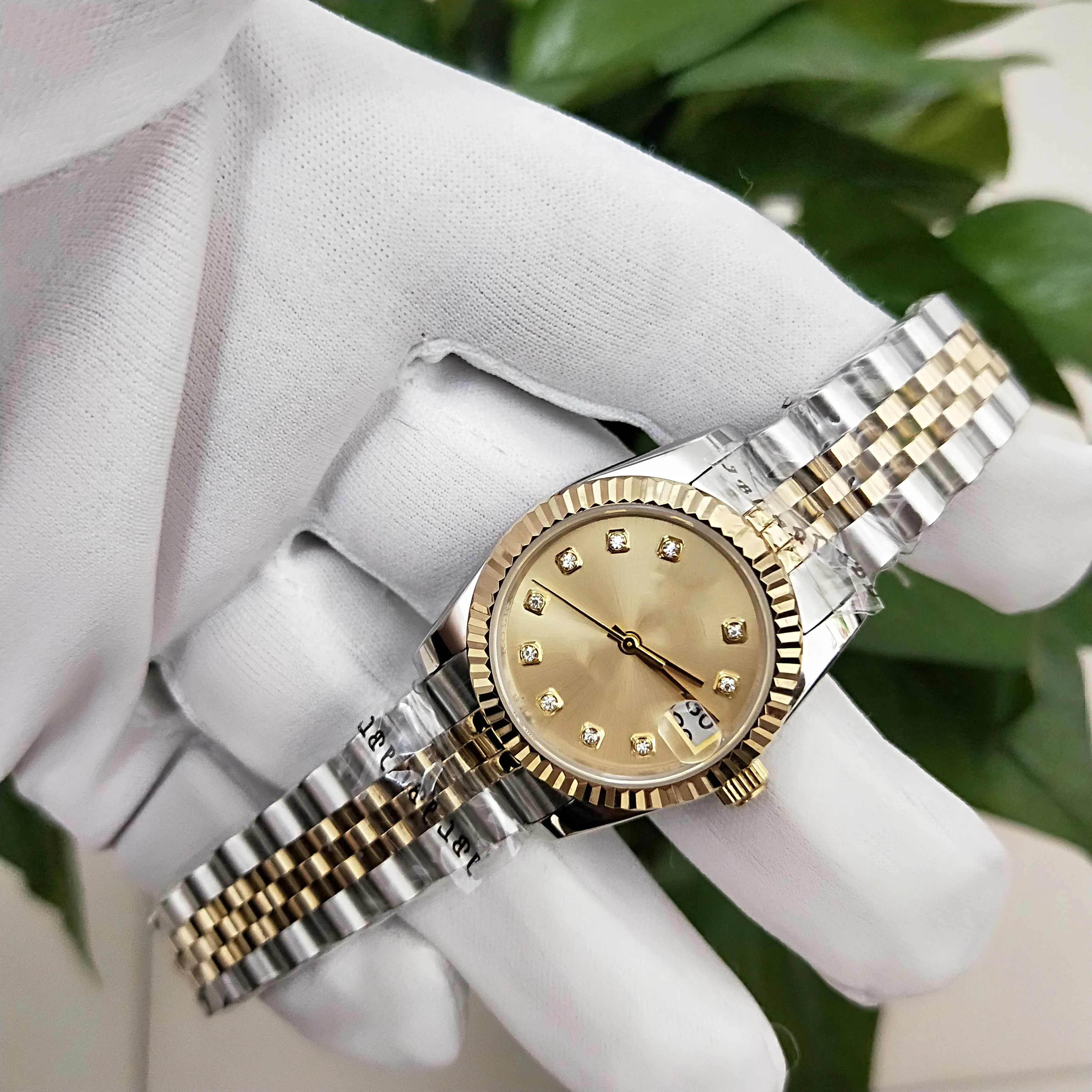 Klassisk serie 178274 179173 31mm Yellow Dial Watches ETA 2813 Movement Steel 18K Ladies Watch Two Tone Gold Automatic Women'268K