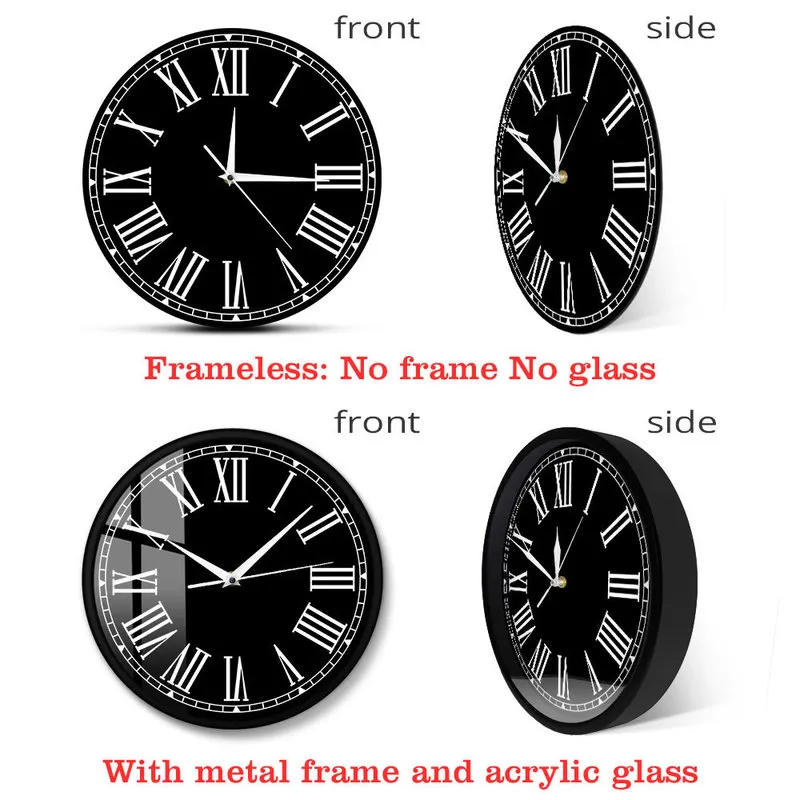 Silent non-icking roman ral personnalisé nom personnalisé nom de famille décorative rétro horloge murale suspendue montre 220615