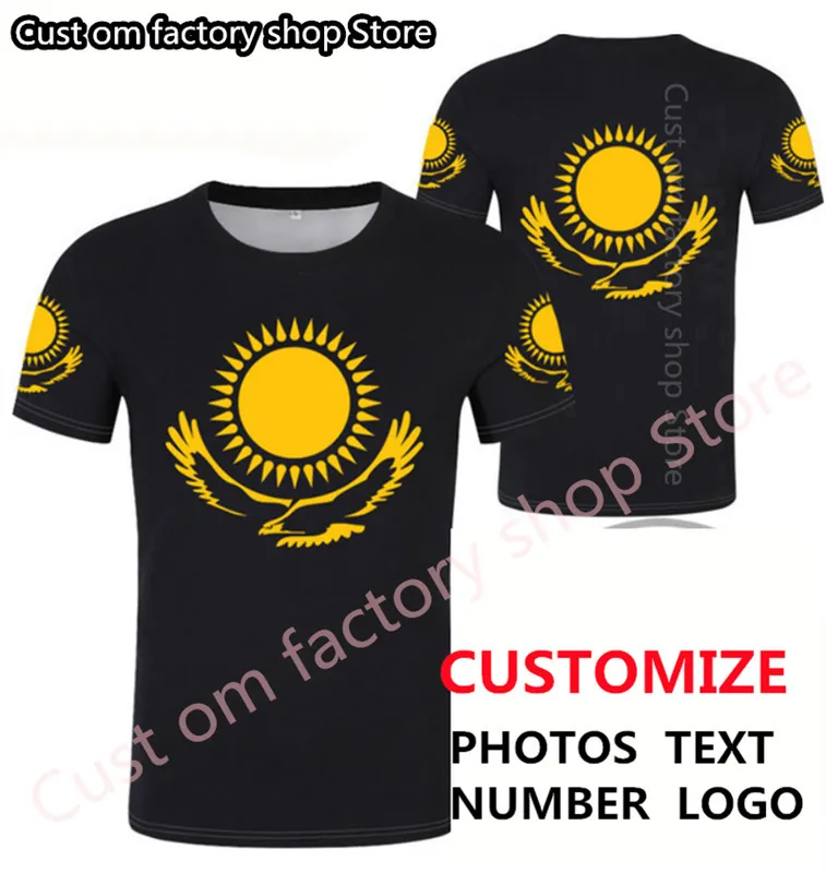 Kazakhstan T Shirt DIY مجاني مخصص اسم رقم KAZ T Shirt Nation العلم الروسي كازاخاخية كلية الطباعة ملابس 220616