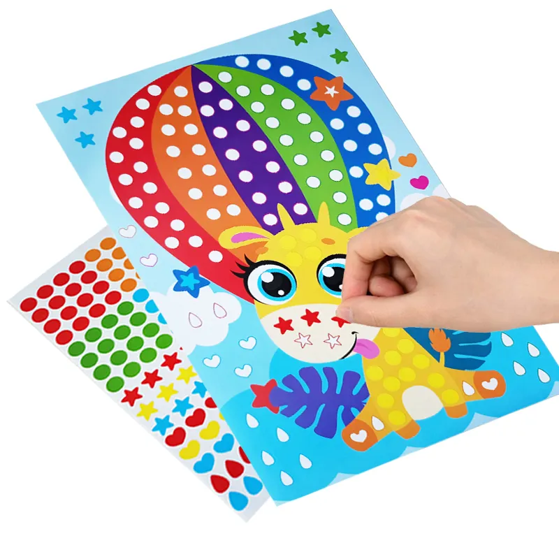Simpatico cartone animato animale puzzle punti adesivi giocattoli fai da te bambini bambini creativi primi educativi pazienza formazione giochi divertenti regalo 220716