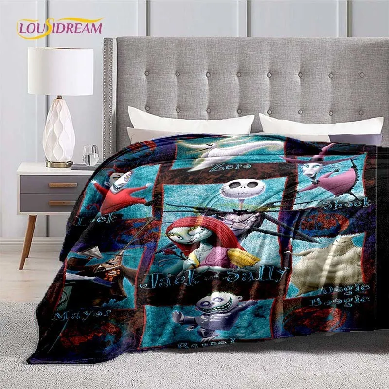 Nightmare Before Christmas Anime Blanket Cover Sofa Jack and Sally Blankets for Kids Soft Bed Sheet Bedding Decoration Kid Gift 220505