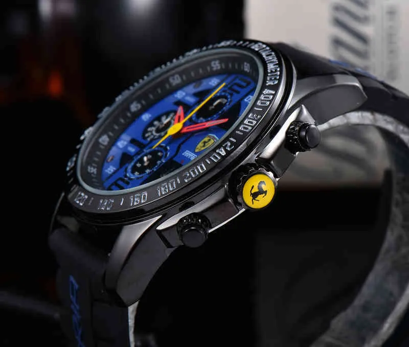 2021 New Luxury Men F1 Racing 6 Needle Fashion Sport Quartz Watch Stop WaterProof Reloj Relogio Clock Wristwatches302a