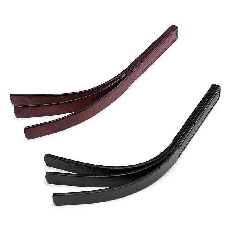 Nxy Sm Bondage Brown Leather Spanking Paddle Bdsm Sex Whip Whipping Flogger Sluts Paddles Erotic Adults Toys for Couples 220426