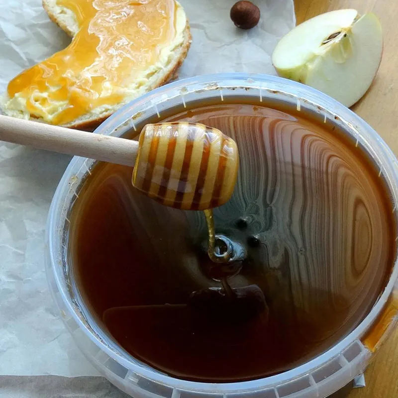 Practical Long Handle Wood Honey Spoon Mixing Stick Dipper For Jar Coffee Milk Tea Supplies Kitchen Tools YH-460060 220509