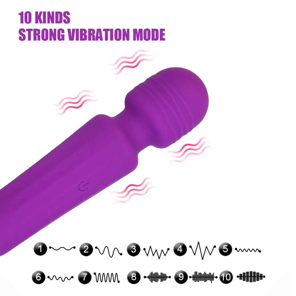 ミニavスティックディルドセクシーなおもちゃのための魔法の杖バイブレーターショップ10モードクリトリス刺激装置女性マスターベーター