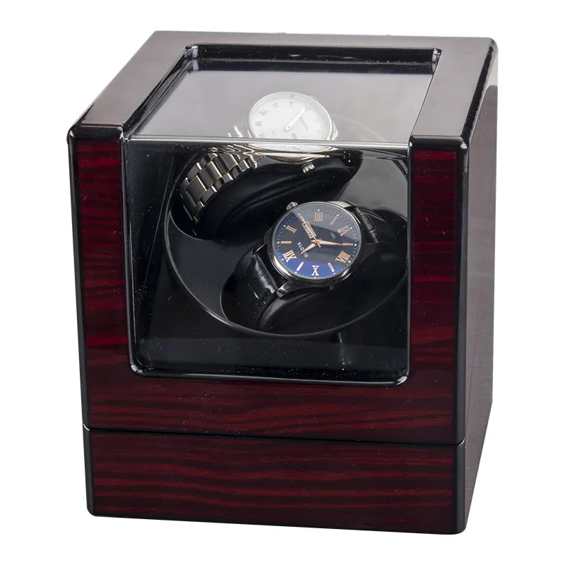 USB -strömförsörjning LED -bakgrundsbelyst mekanisk lindningsbox Motor Shaker Mini Dual Position Watch Winder Holder Storage Organizer 220810