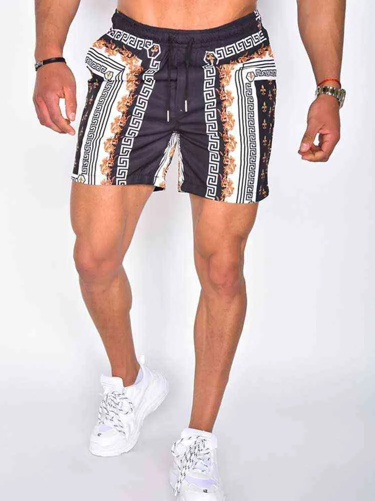 Nya lyxbyxor Swimming Trunks för män sommar High End Printed Quick Dry Beach Swimming Shorts Herrkläder Streetwear Y220407