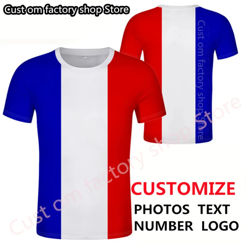 Fransa T Shirt DIY Ücretsiz Özel İsim Numarası Tişört Fransız Milleti Bayrak Cumhuriyeti Fr Baskı Metin P O Giyim 220616GX