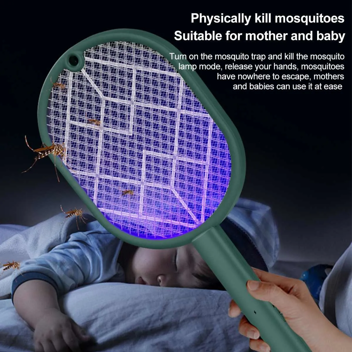 Altre forniture da giardino Racchetta elettrica insetti Zapper USB ricaricabile Summer Mosquito Swatter Kill Fly Bug Killer Trap