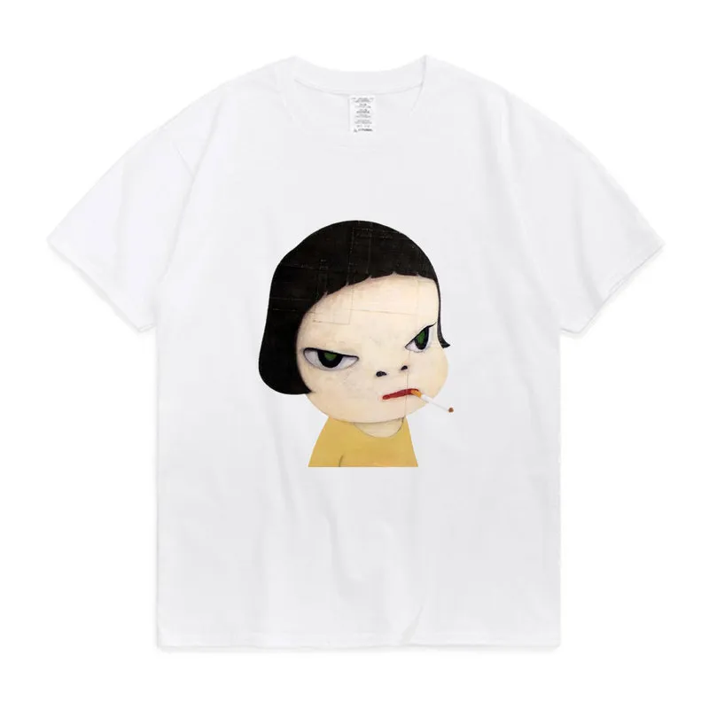 Футболка с принтом Yoshitomo Nara «Я хочу вырасти», летняя хлопковая футболка для мужчин и женщин, 10 цветов, футболки с короткими рукавами 220708