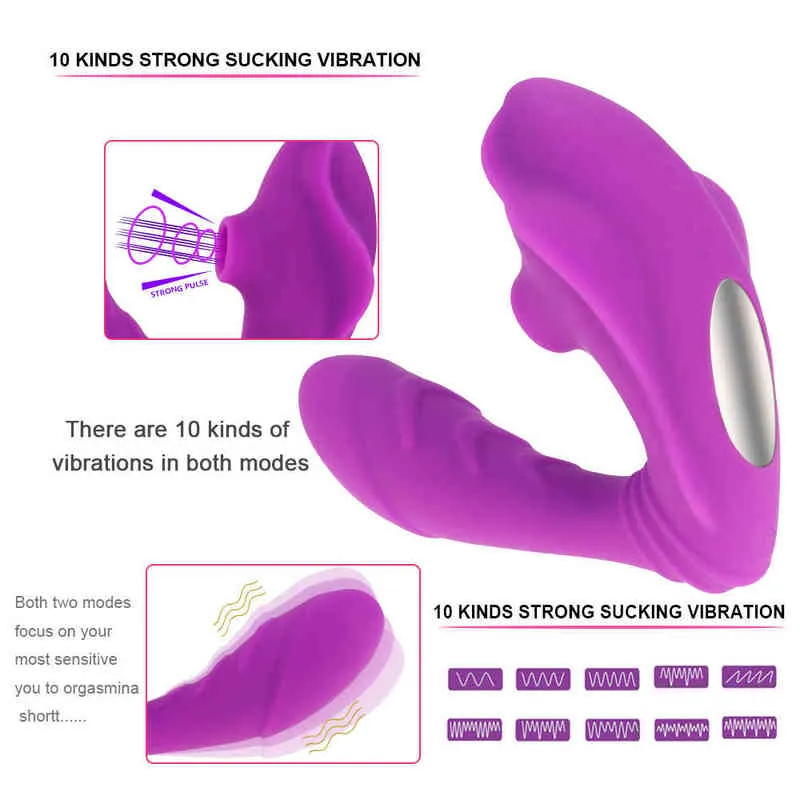 Nxy vibratorer klitoris sugande g spot dildo med 10 kraftfulla lägen klitoris sucker oralsexleksaker för kvinnor och par 2 i 1 220505