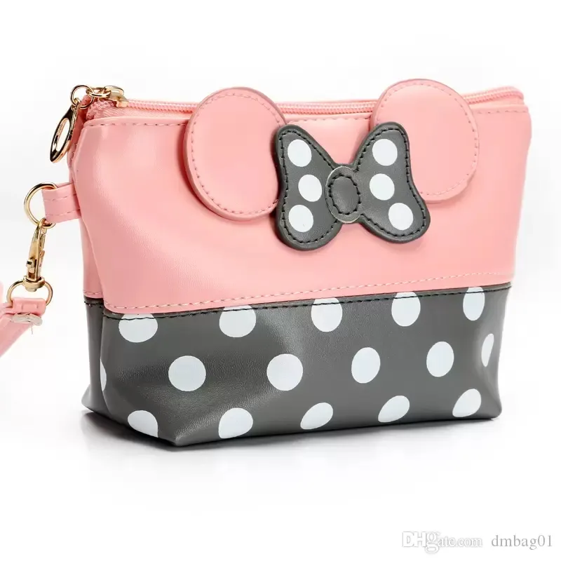 Pink Sugao säljer mus söta kopplingsväskor bowknot makeup väska kosmetiska väskor för researrangör och toalettartiklar handväska 319j