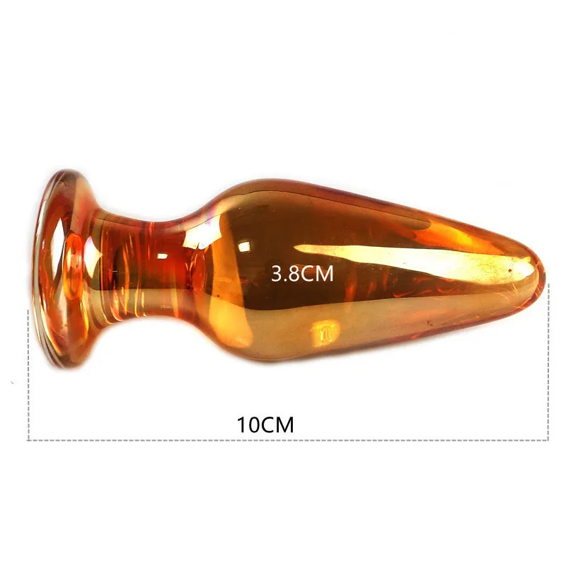 2022 New Gold Glass Anal Plug Dildo 성인 섹시한 장난감 남성 여성 항문 팽창기 자위기 에로틱 한 작은 엉덩이 팽팽함