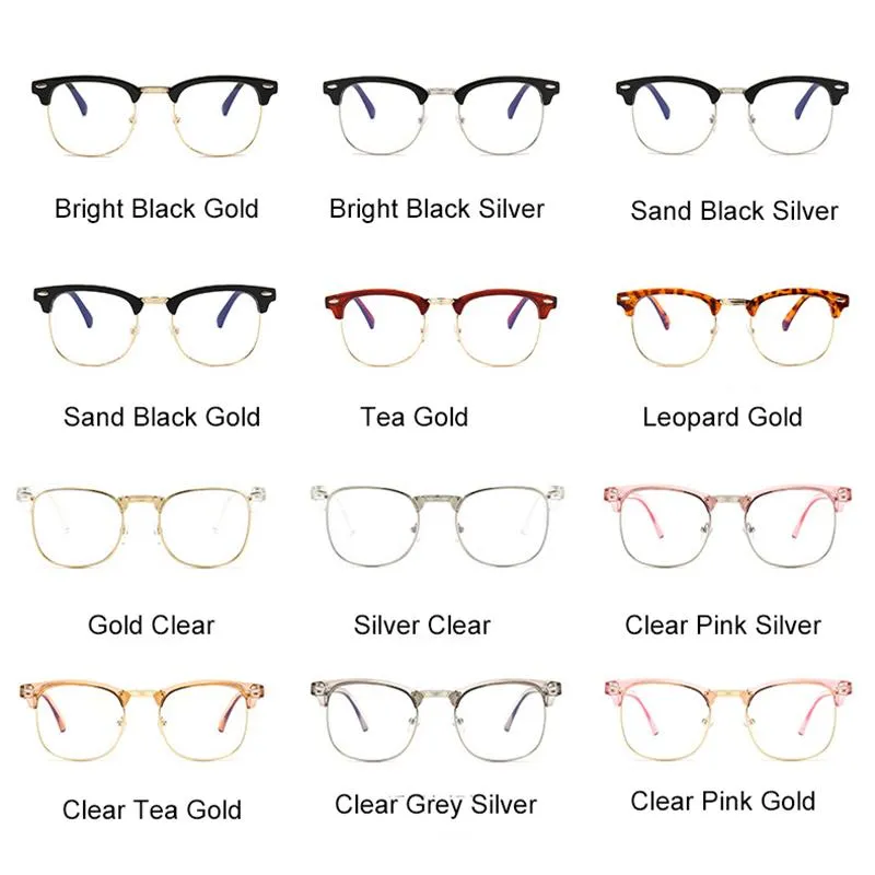 Sonnenbrille Trend Blaues Licht Blockieren Lesebrille Männer Frauen Halbrahmen Dioptrien Lässige Klare Linse Herren Presbyopie Brillen275D