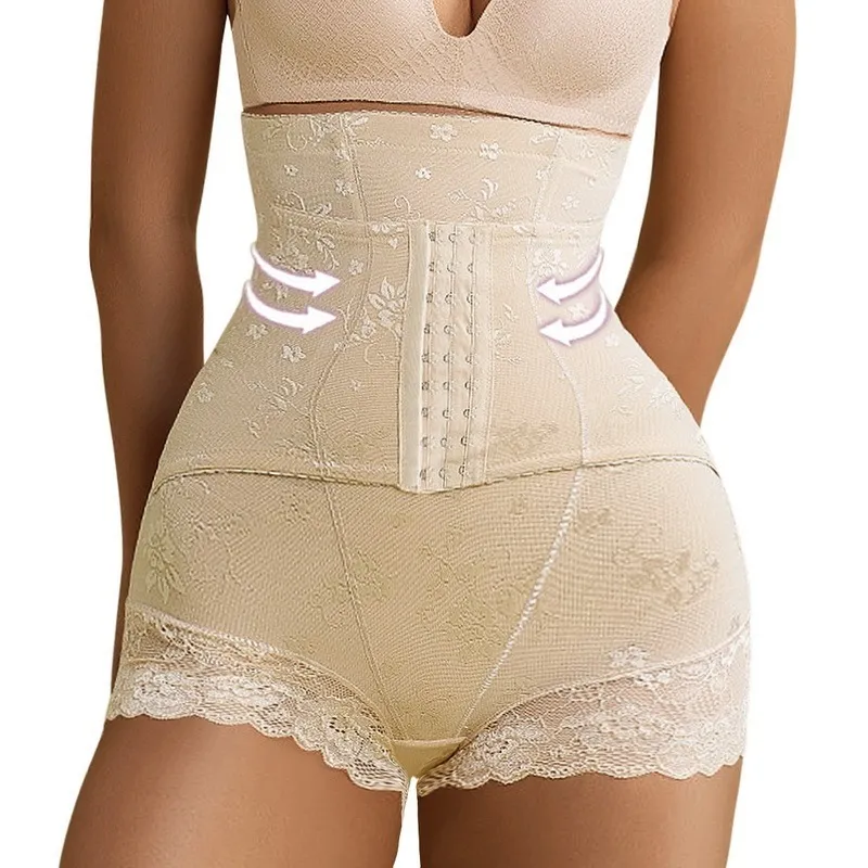 Women High Waist Abdominal Pants Postpartum Breasted Panties Slimming Hip Lifting Shaped Lace Tunic Body Shaper 2206298228747