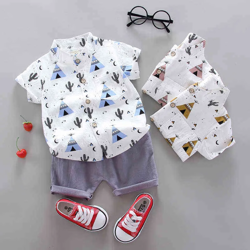 Zomer Kinderkleding Sets Sets kinderkleding jongens en meisjes korte mouw shirt en broek 2 stuks kleding sets g220509