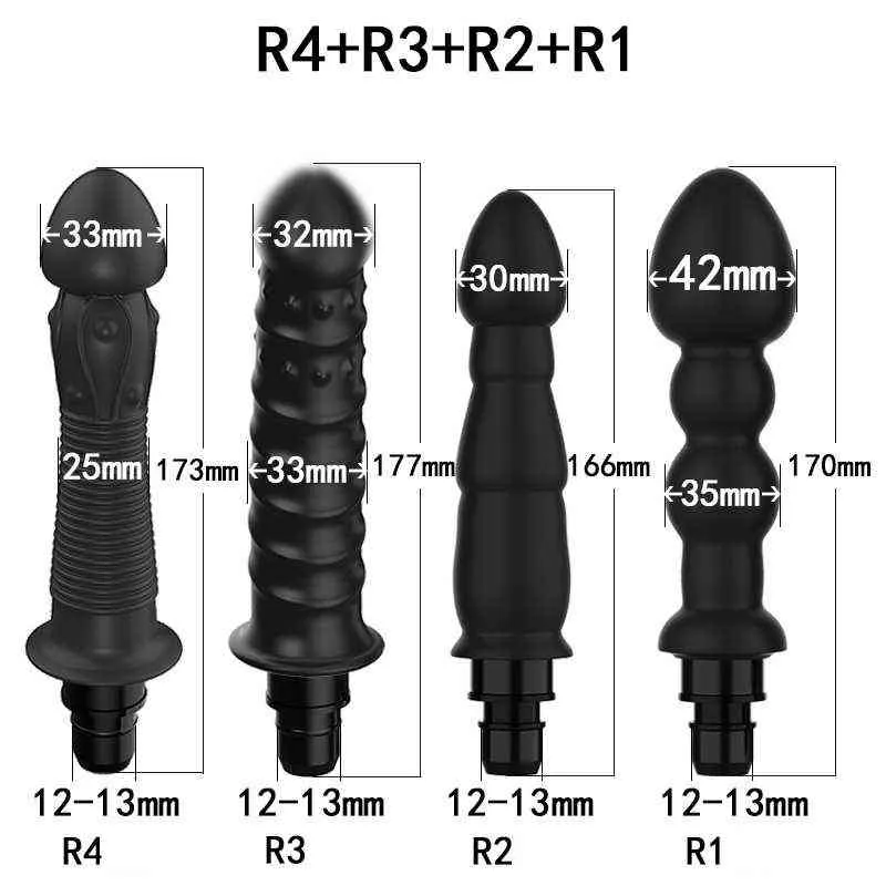 Dildo Fascial Massage Gun Adapter Sex Machine Accessories Women Enhance Pleasure Penis Vibrator Female Masturbator Adult Toy 0804