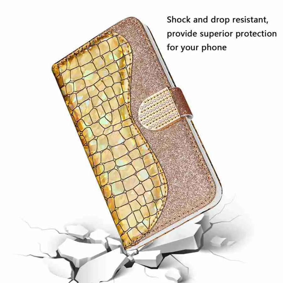 Moda Damska Magnetyczna Portfel Telefon Przypadki do Xiaomi Redmi Uwaga 5A 6 7 8 6A Pro Women Shockproof Shiny Shell Cover Telefon