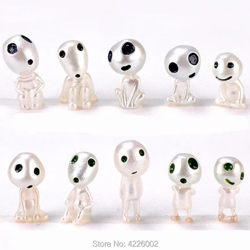 Princess Mononoke Kodama Ghibli anime figurka ducha żywica Elf Elf Glow in Dark Luminous Collectible Dolls Model Model 220720