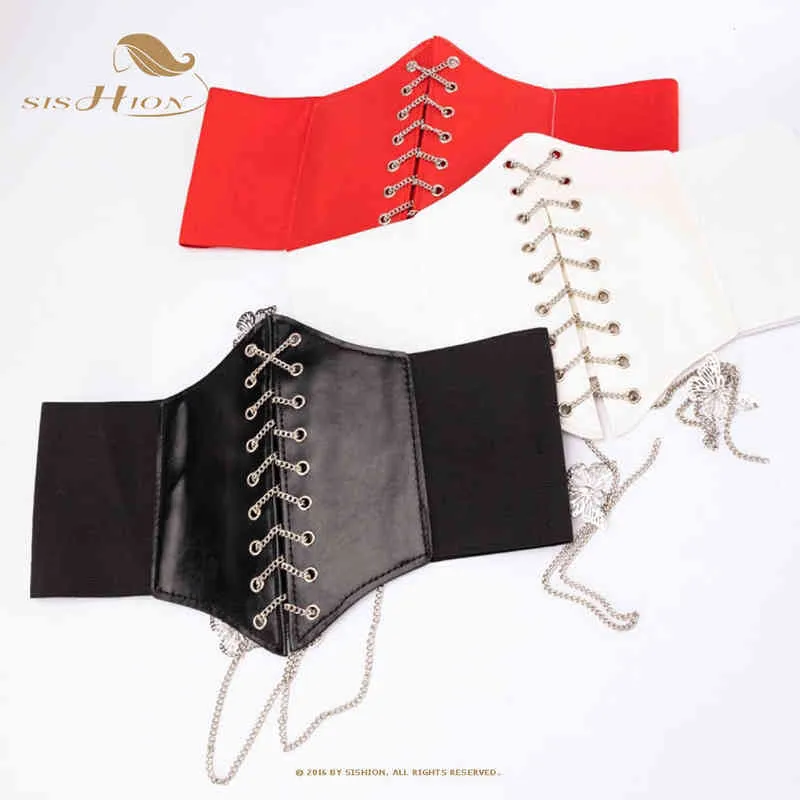 Vita e addominali Shapewear Sishion Farfalla Catena Corsetto largo Cintura Cinta Modeladora Vd2597 Espartilho Sexy Gotico Gothique Gothic Nero Bianco Korset 0719