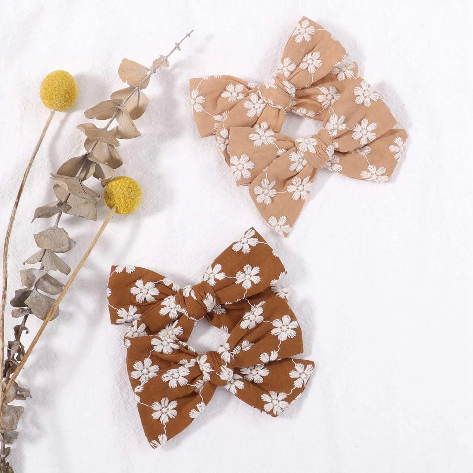 Idyllic broken flower bow knot hairpin simple college style candy color cloth horsetail clip hairdressing 2604