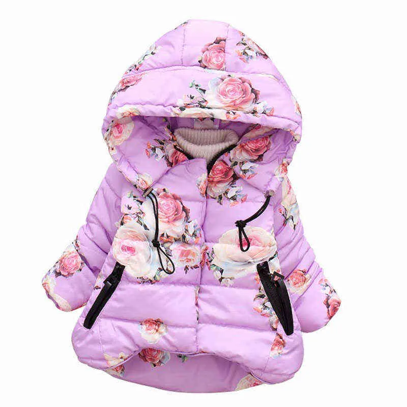 Noël bébé filles manteau enfants vestes vestes fille chaude out manteau enfants down veste hiver enfants filles fleur de fleur de neige J220718