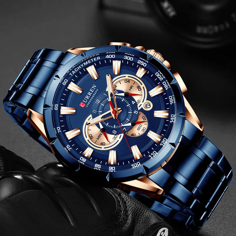 Reloj de pulsera CURREN para hombre, cronógrafo resistente al agua, ejército militar, reloj masculino de acero inoxidable, relojes deportivos de lujo para hombre de primeras marcas 8363 2203059