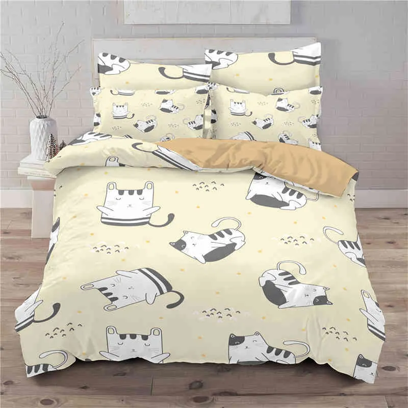 الكلاب الكرتون CAT Dogs Toddler Fleding for Kids Teens Kittens Animals Microfiber 3D Davet Cover Coverces Decord Decor