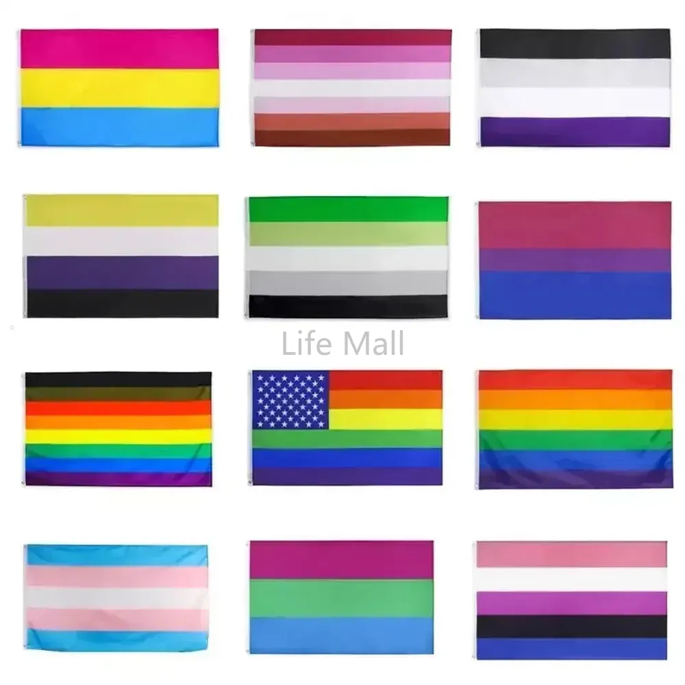 Entrega rápida!!! 30 estilo 150*90cm Bandeiras de arco -íris Bandeiras lésbicas bandeira LGBT Bandeira colorida bandeira ao ar livre bandeira gay bandeira ee