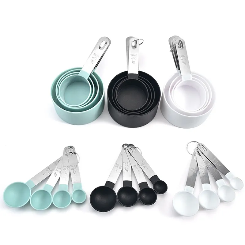 Cuillères polyvalentes, outils de cuisson, accessoires de cuisson PP, poignée en acier inoxydable, Gadgets de cuisine 220622, 4 pièces, 5 pièces, 10 pièces