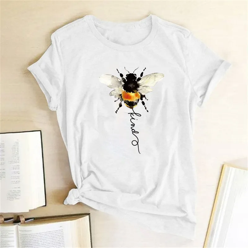 Pszczoły Drukuj T SHIRTS Kobiety Ubranie Letnie koszule T koszule Estetyka dla mody HARAJUKU TOP CAMISETA MUJER VERANO 220628