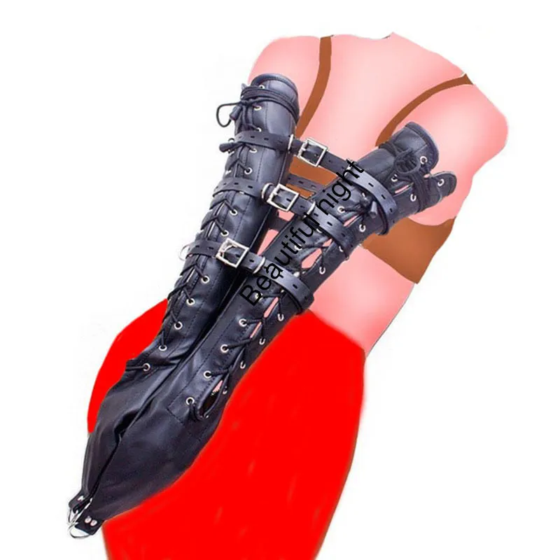 Arm Binder Glove SleevesBehind Back Bondage ArmbinderBDSM Leather Handcuffs Straight JacketSex Toys For Couples4124015