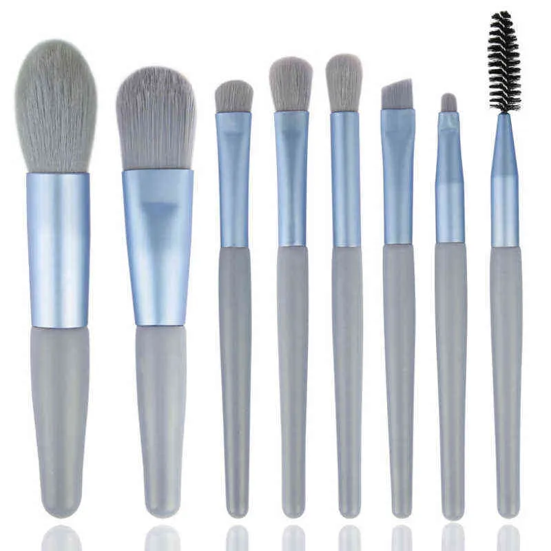 NXY Makeup Brushes 8st Mini med matt Trähandtag Portable Soft Hair Brush Set Beauty Tools 0406