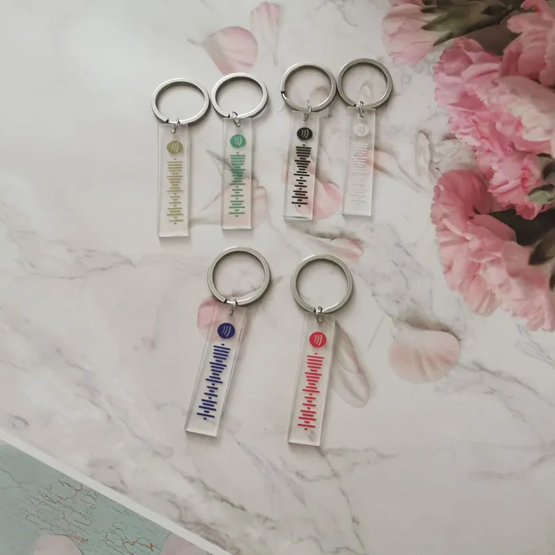 Personalized Acrylic Music Spotify Code Keychain Women Men Custom Strip Song Singer Code Lover Couples Key Door Ring Gifts 2205162275Q