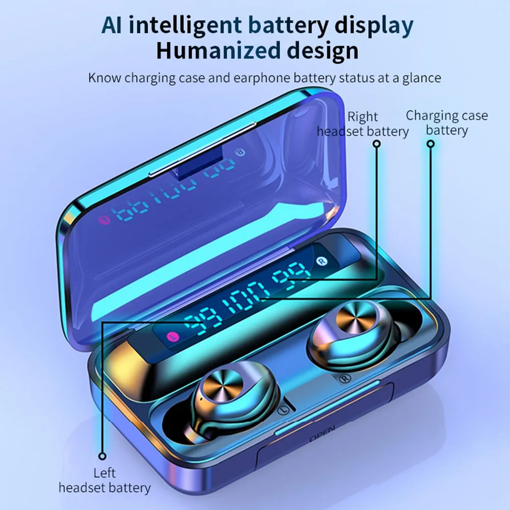 Ture Беспроводные Bluetooth-наушники Powebank F9 5 5c F95 F95c F910 Auriclees Tws Наушники F9 Наушники-вкладыши Гарнитуры1523292