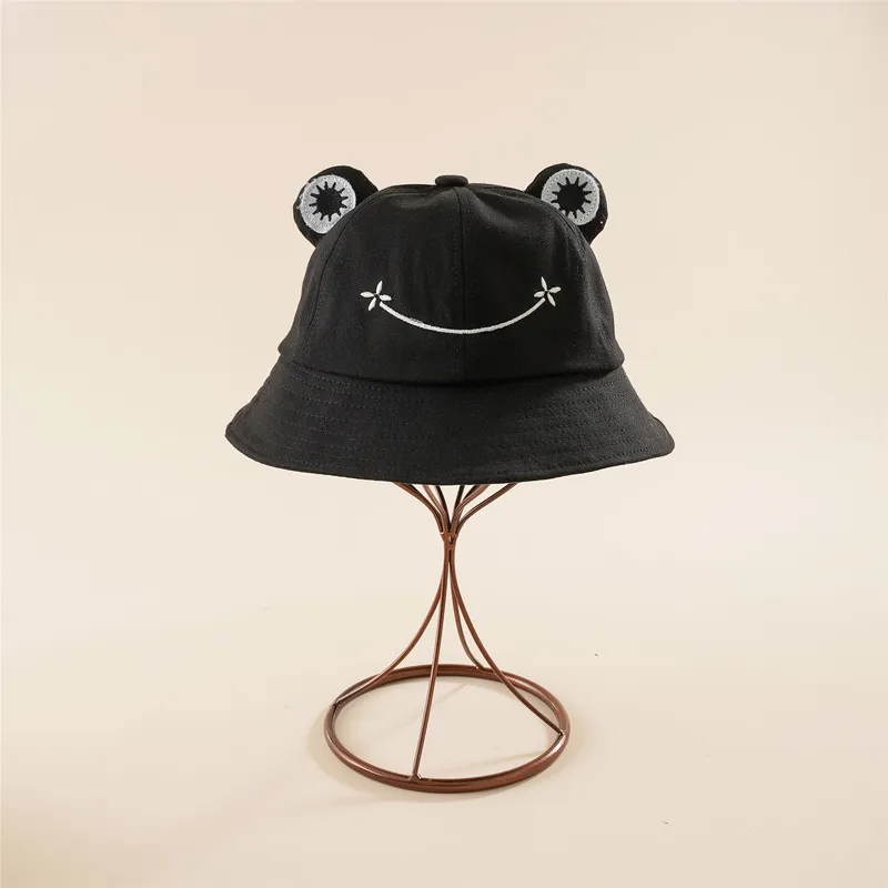 Parentkid Cartoon Frog Bucket Panama Fishing Cap Cute Froggy Hat Femme Bob Chapeau Outdoor Sunscreen Fisherman Gorros 220629