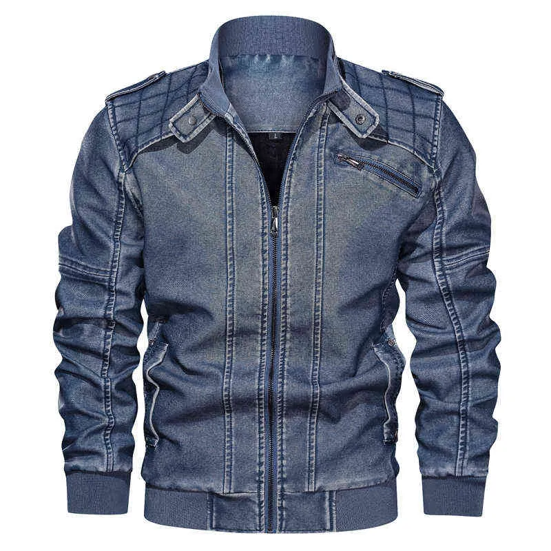 2019 automne hiver marque hommes veste en cuir moto loisirs en cuir Bomber vestes vêtements d'extérieur décontractés faux manteau en cuir Pu L220706