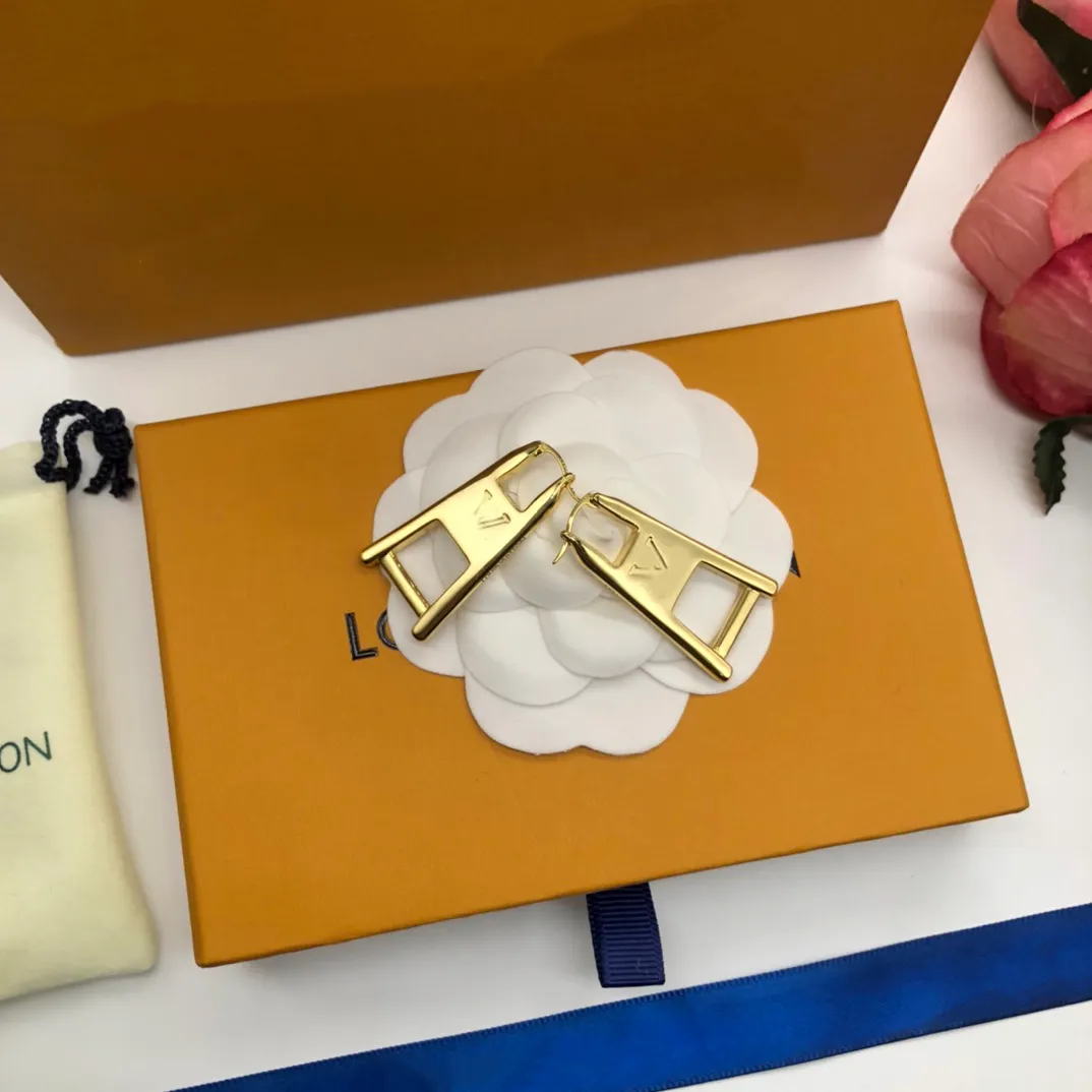 18K GOUD GOLD LUXury Brand Designers Letters Zipper Stud beroemde vrouwen oorrel trouwfeest sieraden no box216t