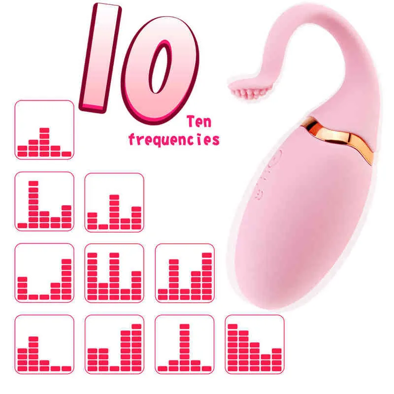 NXY Vibrators 10 Speed G Spot Kegal Ball Remote Control Silicone Mute Egg Vagina Tight Exercise Sex Toy for Women sex Shop 220427