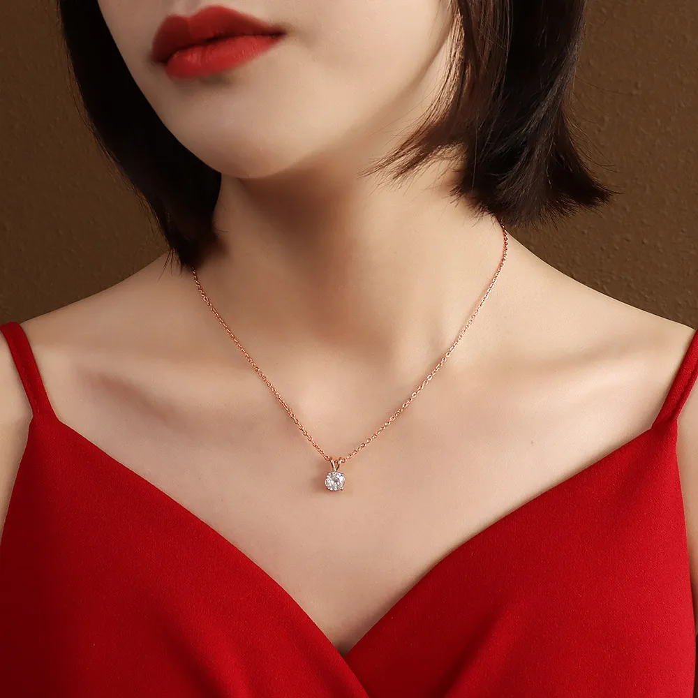 collier en zircon femmes coréennes ins chaîne de la clavicule vent froid griffe simple percée diamant chaîne incrustée en acier au titane collier en or 18 carats bijoux