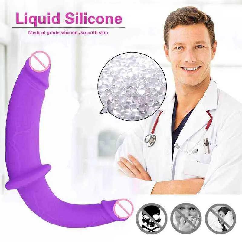 Nxy Dildos Harness Strap on Silicone Dildo g Spot Stimulator Detachable Double Vagina Masturbator Sex Toys for Women Lesbian Couples 220420