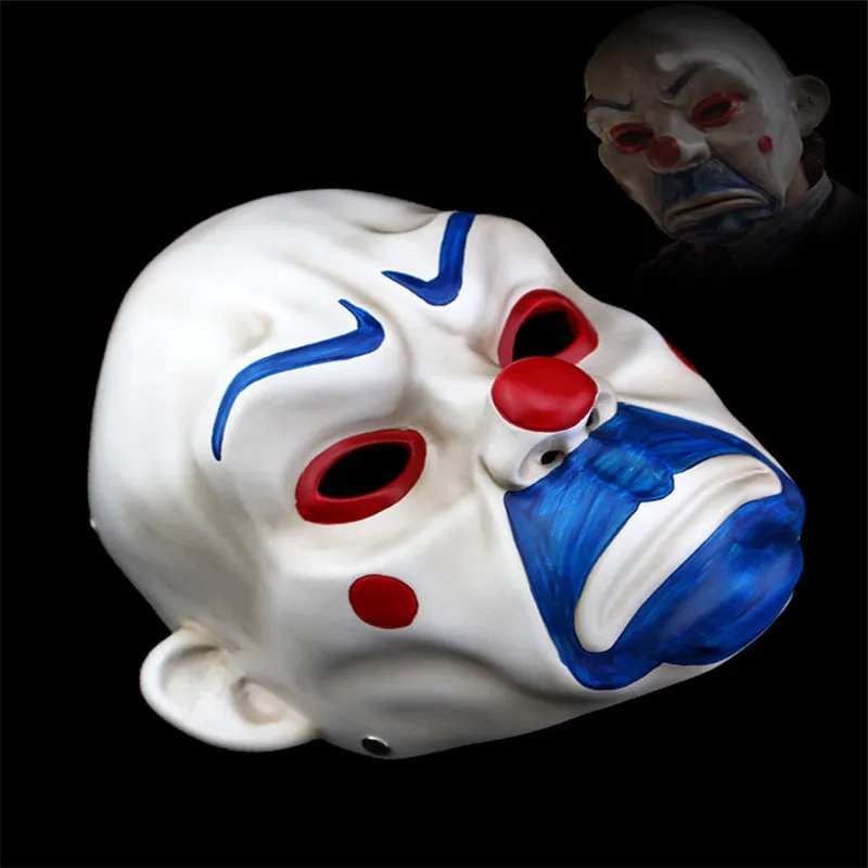 Highgrade Resin Joker Bank Robber Mask Clown Dark Knight Prop Masquerade Party Resin Masks on 2207202908791