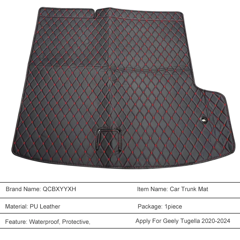 Tapis de coffre arrière personnalisé en cuir, 1 pièce, pour Geely Tugella 2020-présent, doublure de chargement automobile étanche, accessoire interne