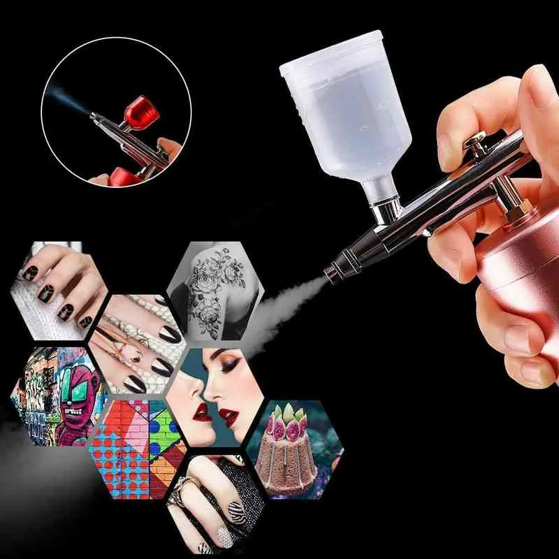 Топ 0,4 мм мини-воздушный компрессор комплект комплекта воздушной кишки для краски спрей для ногтей для ногтей татуировки