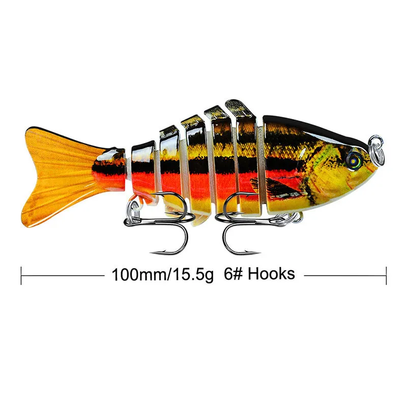 10cm 낚시 미끼 Swimbait 미끼 멀티 관절 물고기 Wobblers 살아있는 낚시 미끼 6 세그먼트 Swimbait 크랭크 베이트 낚시 태클