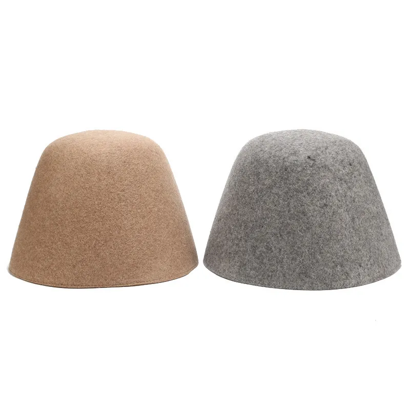 Haut seau chapeau mode noir pliant et feutre doux chapeau panama féminins en laine chaude cloche chapeau de seau d'hiver solide chapeau 220812