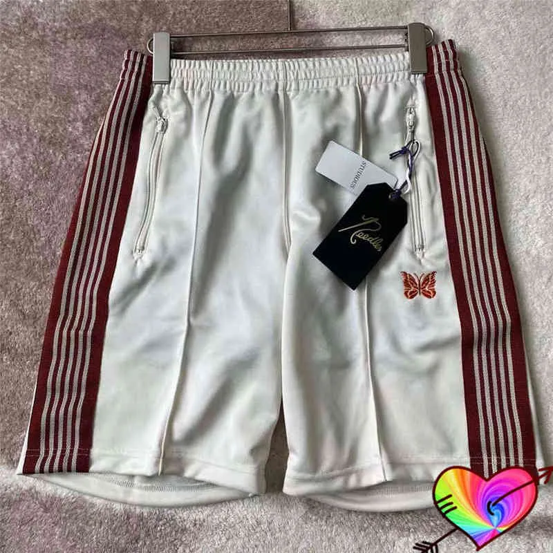 Shorts Masculino 2022 Shorts Agulhas de Cores Mistas Homens Mulheres Multicolores Listras Bordadas 1 1 Shorts Agulhas High Street Calça AWGE T220825