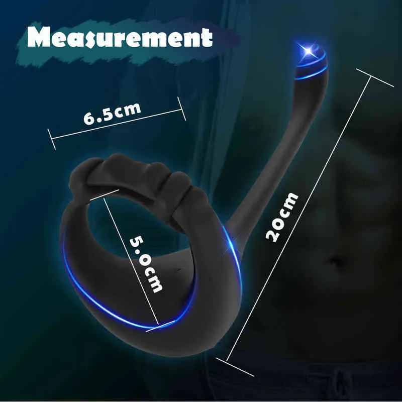 Nxy Cockrings Regolabile Cock Ring Vibratore uomo Massaggiatore prostatico maschile Cockring Sex Toys Coppie Cintura di castità del pene vibrante 220505