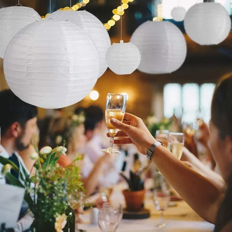 Dekoracja papieru Latarn Lattern Zestaw 4 12 i LED LED na małżeństwo weselne Przyjęcia domowe imprezy Wiszące wystrój 220531