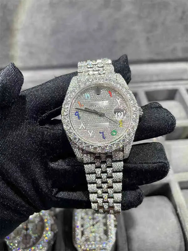 2022 Accepteer maatwerk Heren luxe horloge Iced Out VVS horloge Bling Diamond Watch6MF1219Y